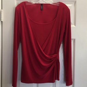Red Valentine’s drape front top